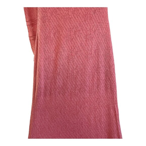 Fernanda Lago Coral Long Sleeve Open Knit Maxi Dress Lace Size S Romantic - Picture 8 of 12